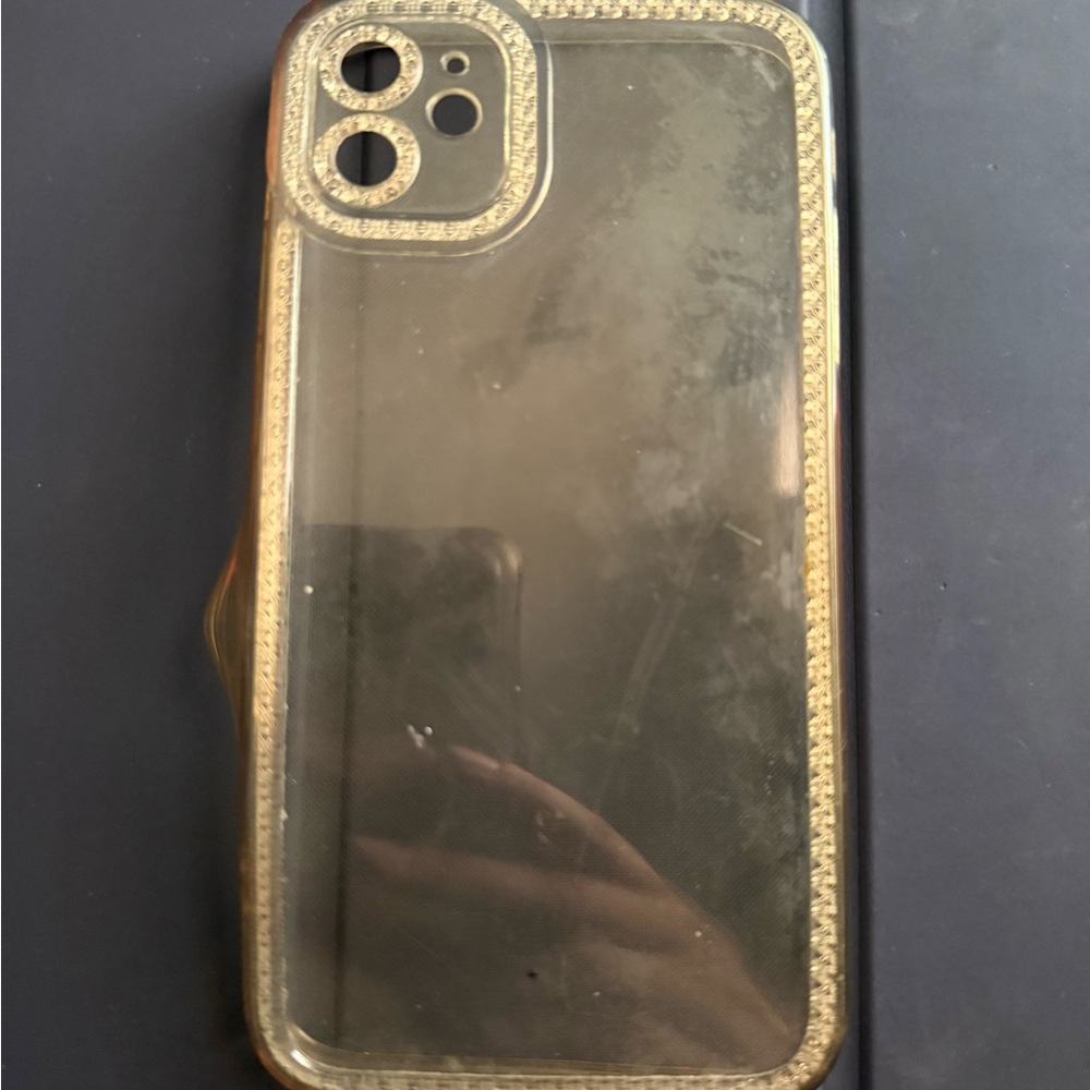 Transparent Gold Phone Case